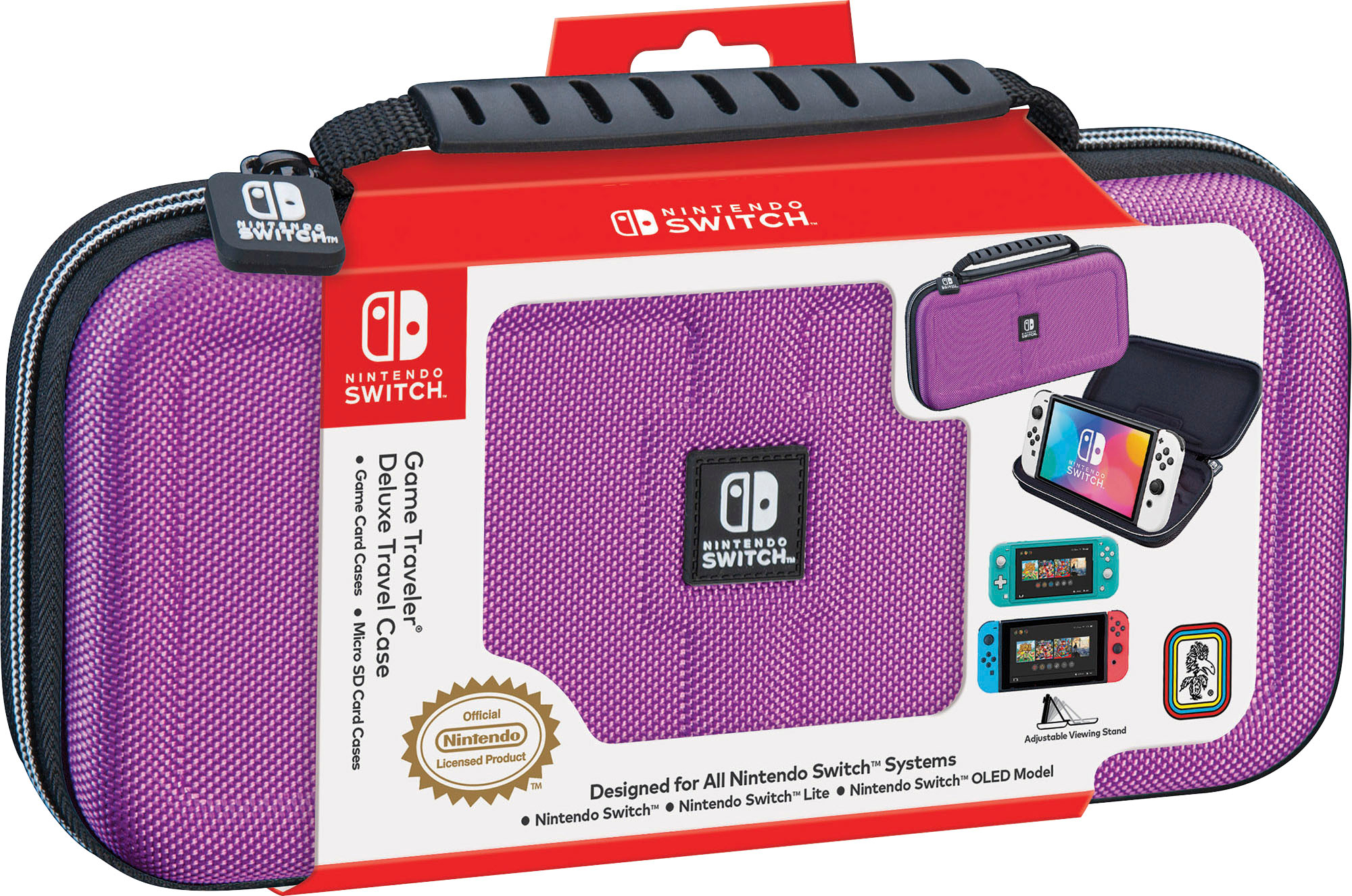 RDS Industries - Game Traveler Deluxe Travel Case for Nintendo Switch - Purple