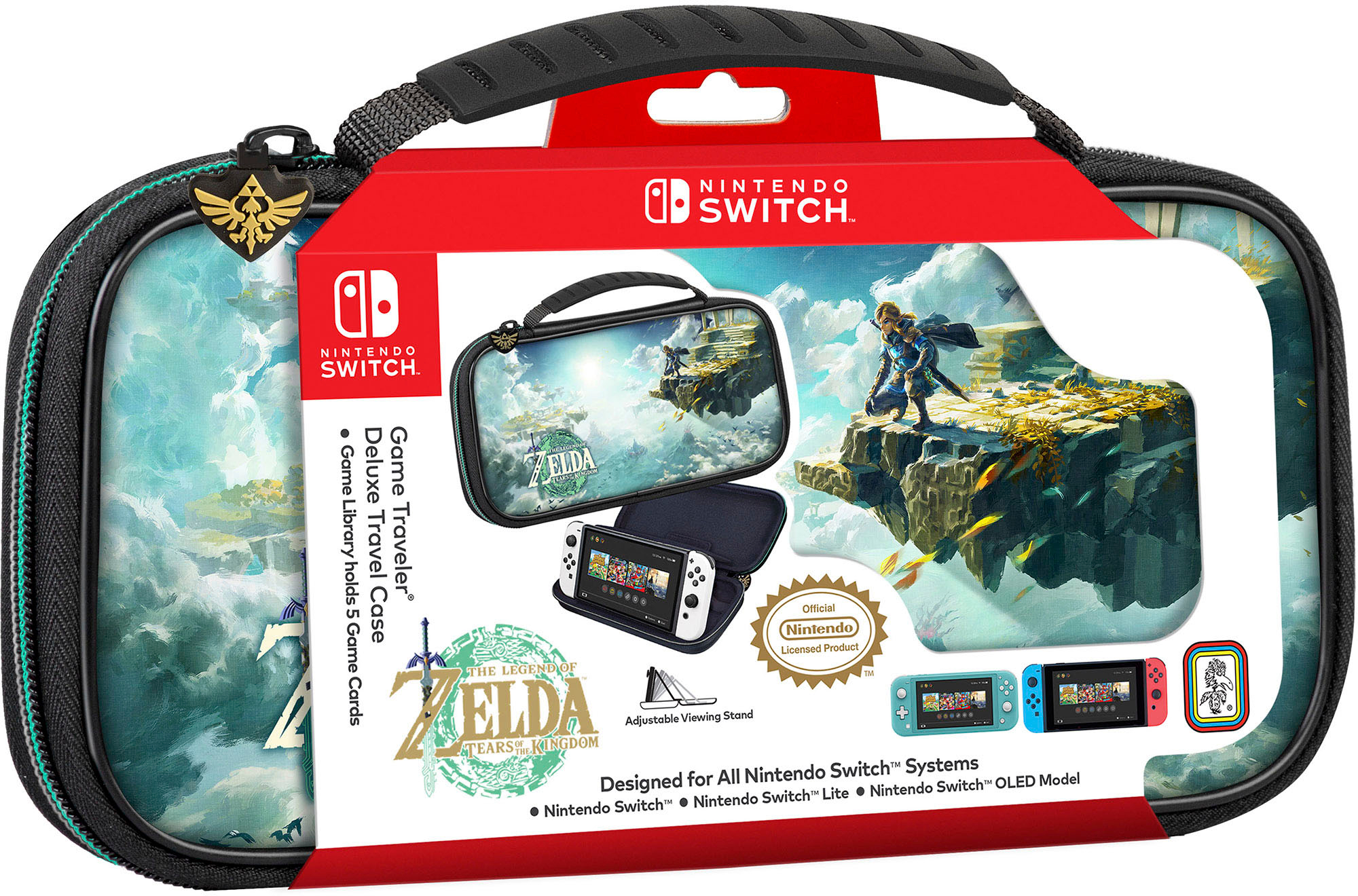 RDS Industries - Game Traveler Deluxe Zelda Tears of the Kingdom Travel Case for Nintendo Switch - Multi