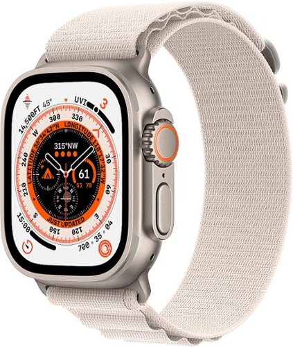 Refurbished Apple Watch Ultra (GPS + Cellular) 49mm Titanium Case with Starlight Alpine Loop - Medium - Titanium