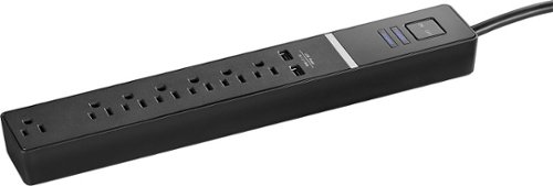 Rocketfish™ 7-Outlet/2-USB 2100 Joules Surge Protector Strip - Black