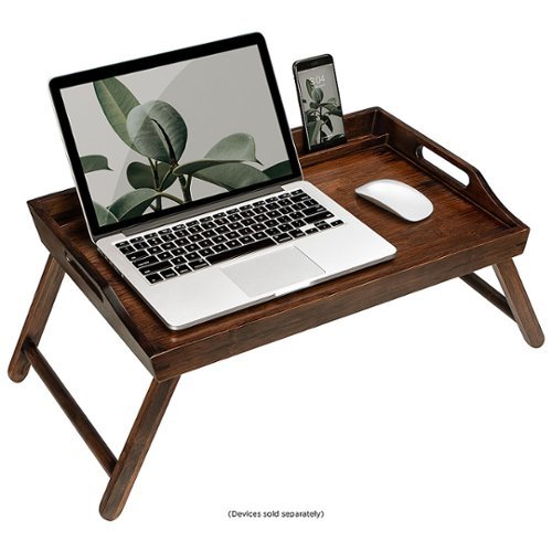 Rossie Home - Media Bed Tray for 17.3" Laptop or Tablet - Bamboo Espresso