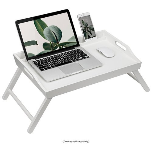Rossie Home - Media Bed Tray for 17.3" Laptop or Tablet - Soft White