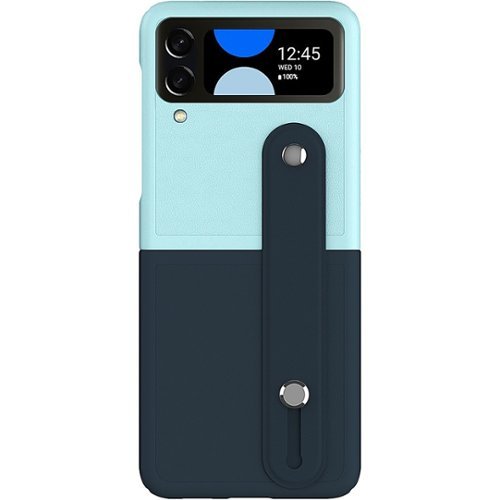 SaharaCase - FingerGrip Series Case with Strap for Samsung Galaxy Z Flip4 - Blue/Ice Blue