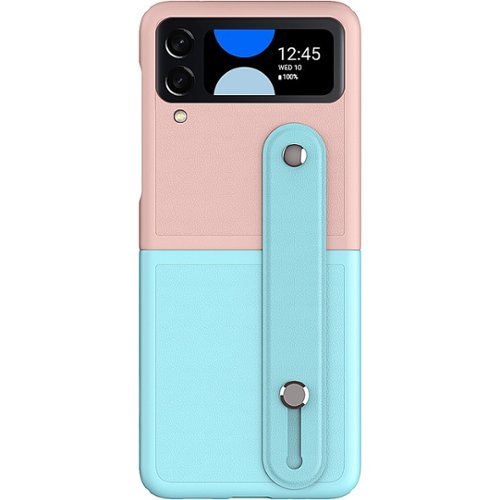 SaharaCase - FingerGrip Series Case with Strap for Samsung Galaxy Z Flip4 - Pink/Ice Blue