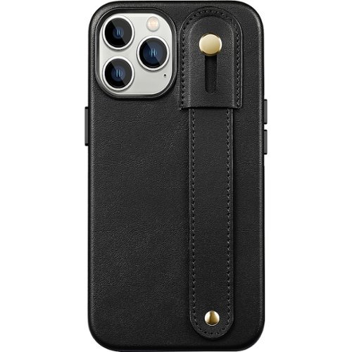 SaharaCase - FingerGrip Series Genuine Leather Case with MagSafe for Apple iPhone 15 Pro - Black