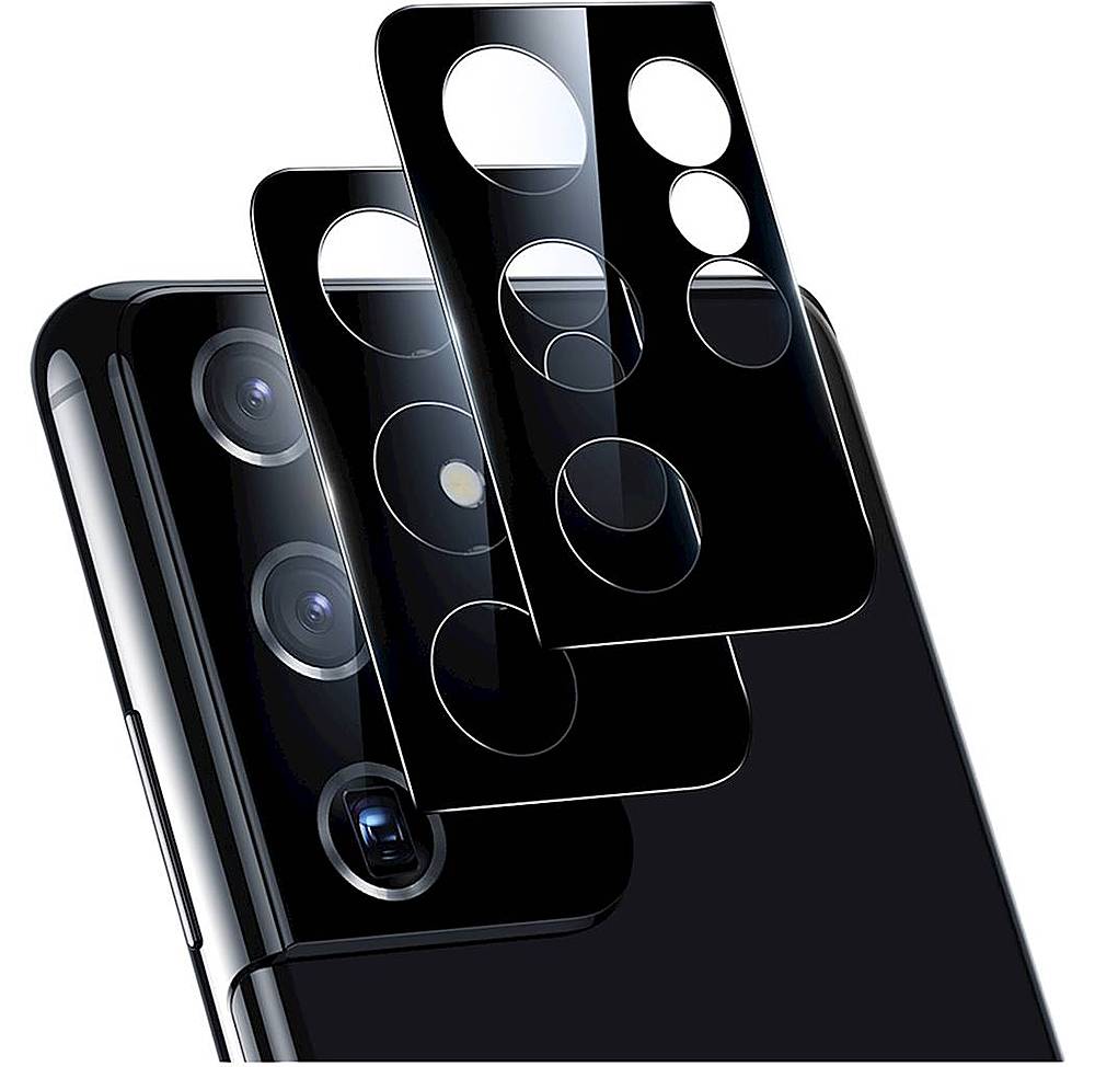 SaharaCase - FlexiGlass Camera Lens Protector for Samsung Galaxy S21 Ultra 5G (2-Pack) - Black