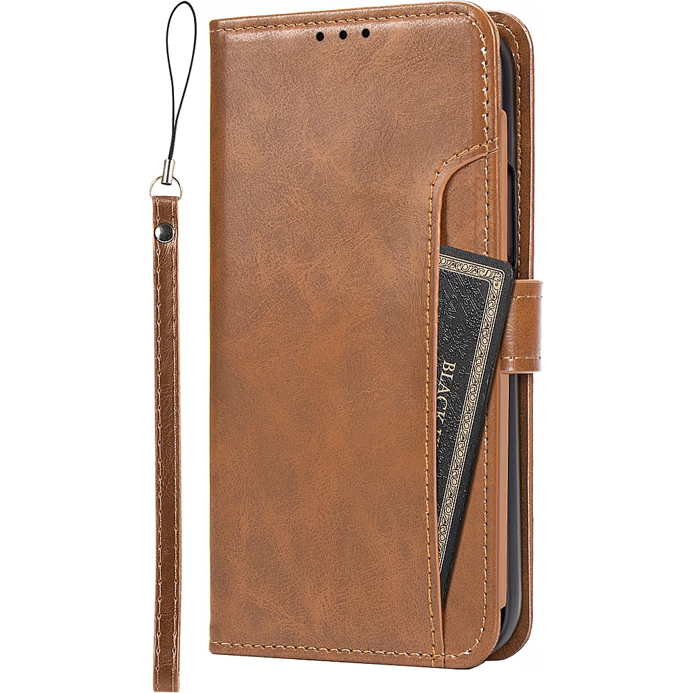 SaharaCase - Folio Wallet Case for Apple iPhone 14 Plus - Brown