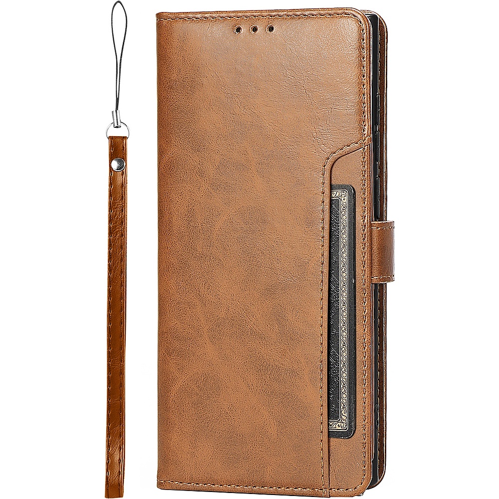 SaharaCase - Folio Wallet Case for Samsung Galaxy S22 Ultra - Brown