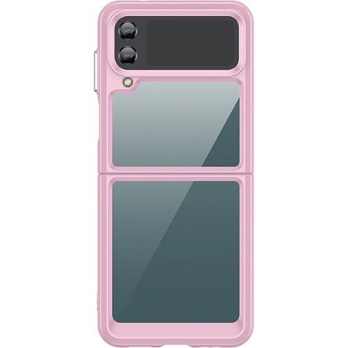 SaharaCase - Hybrid-Flex Hard Shell Case for Samsung Galaxy Z Flip4 - Clear/Pink