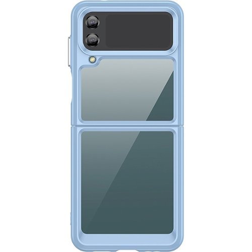 SaharaCase - Hybrid-Flex Hard Shell Case for Samsung Galaxy Z Flip4 - Clear/Sky Blue