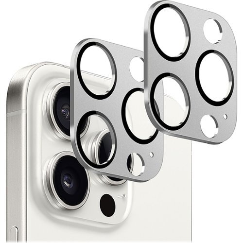 SaharaCase - ZeroDamage Camera Lens Protector for Apple iPhone 15 Pro and iPhone 15 Pro Max (2-Pack) - Silver