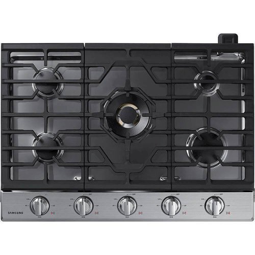 Samsung - 30" Built-In Gas Cooktop with WiFi and Dual Power Brass Burner - Stainless Steel