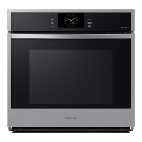 Samsung - 30" Built-In Single Electric Convection Wall Oven with Steam Cook - Stainless Steel