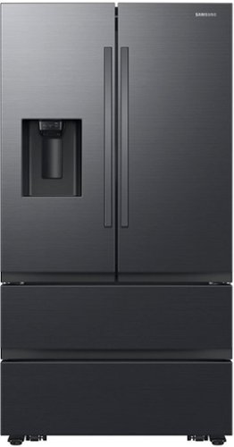 Samsung - 30 cu. ft. 4-Door French Door Smart Refrigerator with Four Types of Ice - Fingerprint Resistant Matte Black Steel
