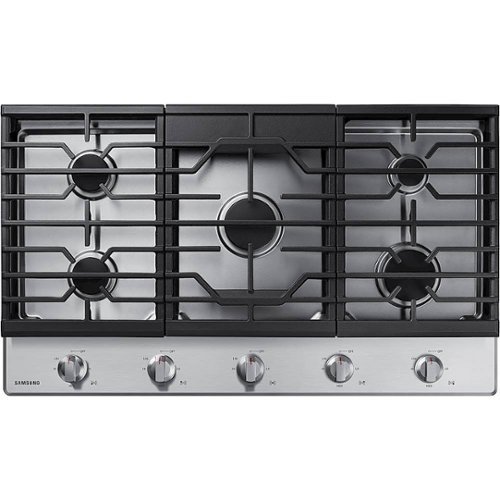 Samsung - 36" Built-In Gas Cooktop with 5 Burners - Stainless Steel