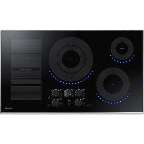 Samsung - 36" Induction Cooktop with WiFi and Virtual Flame - Stainless Steel