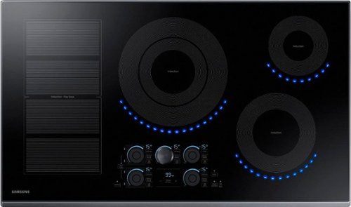 Samsung - 36" Induction Cooktop with WiFi and Virtual Flame™ - Black Stainless Steel