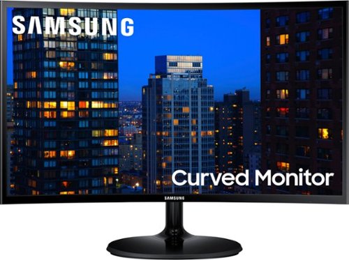 Samsung - 390C Series 24" LED Curved FHD AMD FreeSync Monitor (HDMI, VGA) - Black