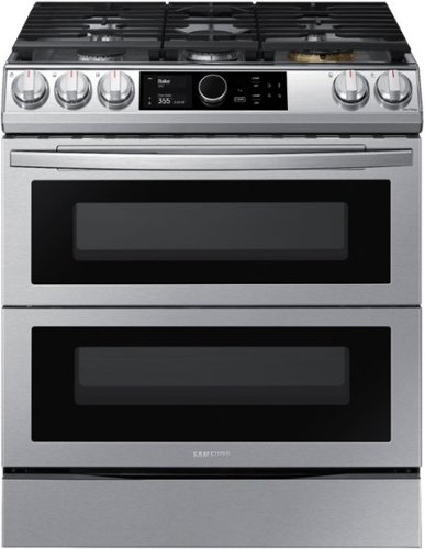 Samsung - 6.0 cu. ft. Flex Duo Front Control Slide-in Gas Convection Range with Smart Dial, Air Fry & Wi-Fi Fingerprint Resistant - Stainless Steel