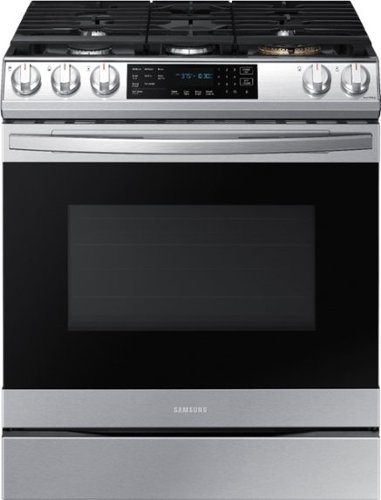 Samsung - 6.0 cu. ft. Front Control Slide-In Gas Convection Range with Air Fry & Wi-Fi, Fingerprint Resistant - Stainless Steel