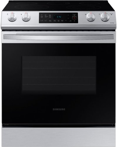 Samsung - 6.3 cu. ft. Front Control Slide-In Electric Range with Wi-Fi, Fingerprint Resistant - Stainless Steel