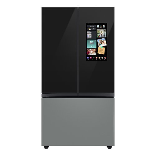 Samsung - BESPOKE 24 cu. ft. French Door Counter Depth Smart Refrigerator with Family Hub - Custom Panel Ready