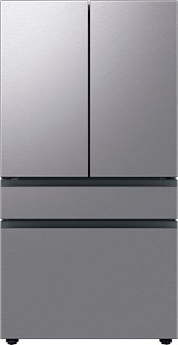 Samsung - BESPOKE 29 cu. ft. 4-Door French Door Smart Refrigerator with Beverage Center - Stainless Steel