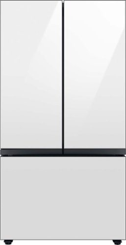 Samsung - BESPOKE 30 cu. ft. 3-Door French Door Smart Refrigerator with Beverage Center - White Glass