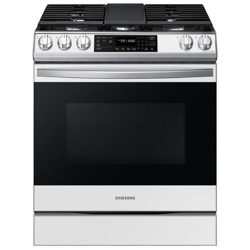 Samsung - BESPOKE 6.0 cu. ft. Smart Slide-in Gas Range with Air Fry & Convection - White Glass