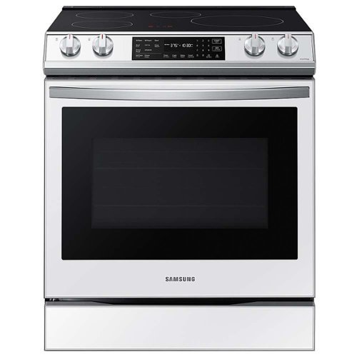 Samsung - BESPOKE 6.3 cu. ft. Smart Rapid Heat Induction Slide-in Range with Air Fry & Convection+ - White Glass
