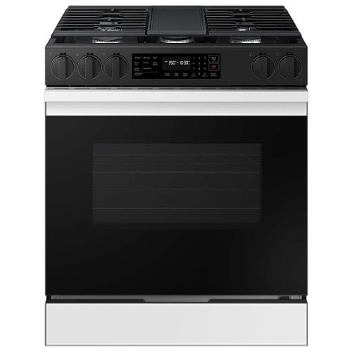 Samsung - Bespoke 6.0 Cu. Ft. Slide-In Gas Range with Air Fry - White Glass