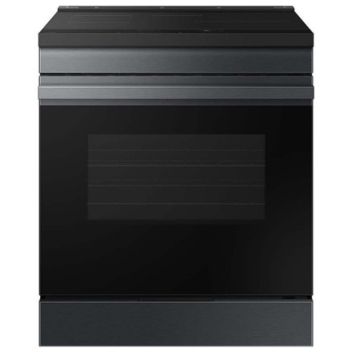 Samsung - Bespoke 6.3 Cu. Ft. Slide-In Electric Induction Range with Anti-Scratch Glass Cooktop - Matte Black Steel