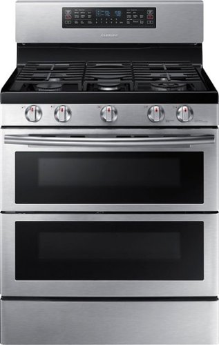 Samsung - Flex Duo 5.8 Cu. Ft. Self-Cleaning Freestanding Gas Convection Range - Stainless Steel