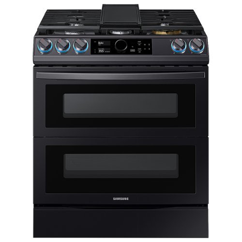 Samsung - Flex Duo 6.3 cu. ft. Front Control Slide-in Dual Fuel Range with Smart Dial, Air Fry & WiFi, Fingerprint Resistant - Black Stainless Steel