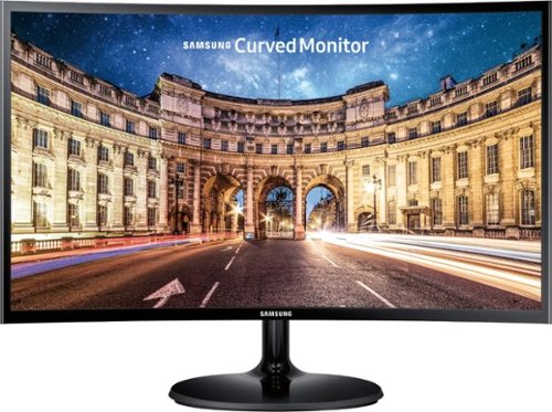 Samsung - Geek Squad Certified Refurbished 24" LED Curved FHD FreeSync Monitor - High Glossy Black