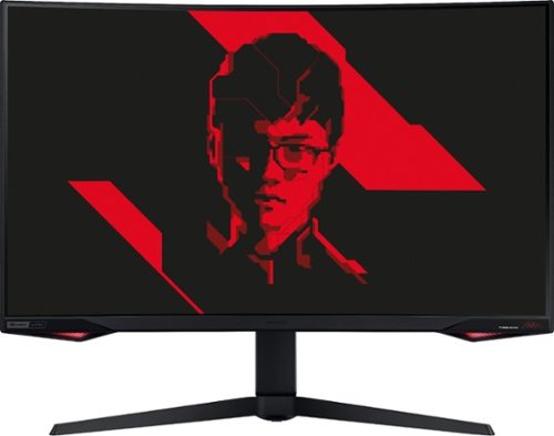 Samsung - Geek Squad Certified Refurbished Odyssey G77 Series 32" LED Curved QHD QLED Monitor with HDR - Black