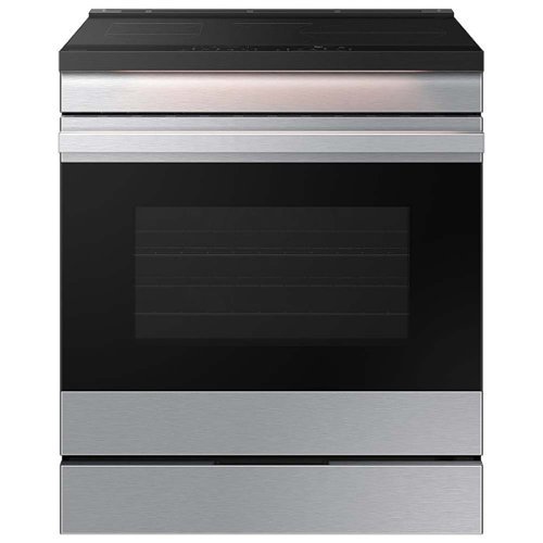 Samsung - OPEN BOX Bespoke 6.3 Cu. Ft. Slide-In Electric Induction Range with Ambient Edge Lighting - Stainless Steel