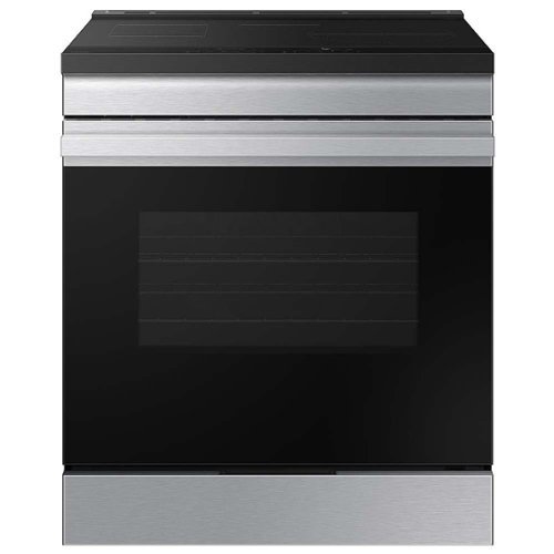 Samsung - OPEN BOX Bespoke 6.3 Cu. Ft. Slide-In Electric Induction Range with Anti-Scratch Glass Cooktop - Stainless Steel