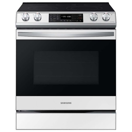 Samsung - Open Box BESPOKE 6.3 cu. ft. Smart Slide-in Electric Range with Air Fry & Convection - White Glass