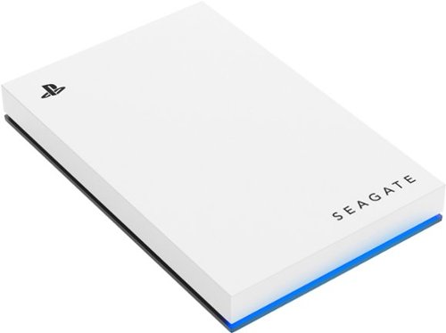 Seagate - Game Drive for PlayStation Consoles 2TB External USB 3.2 Gen 1 Portable Hard Drive with Blue LED Lighting - White