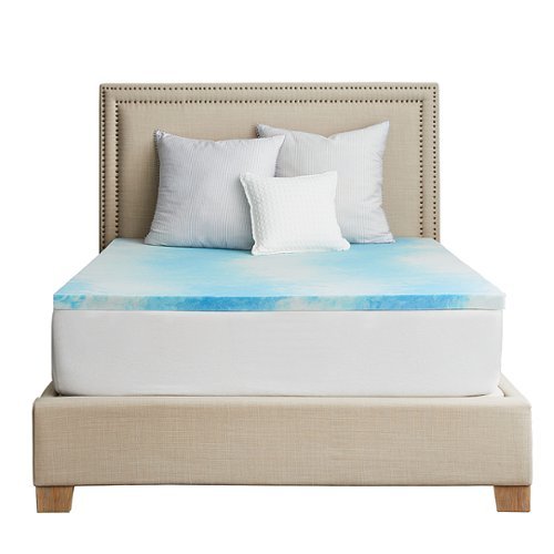 Sealy - 1.5" Chill Gel Memory Foam Queen Topper - Blue