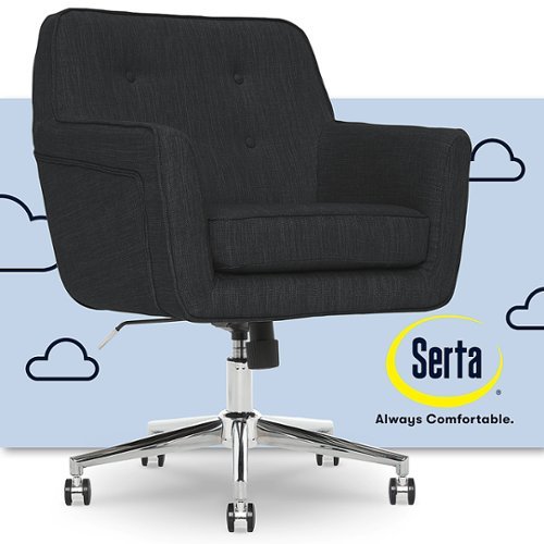 Serta - Ashland Memory Foam & Twill Fabric Home Office Chair - Charcoal Charm