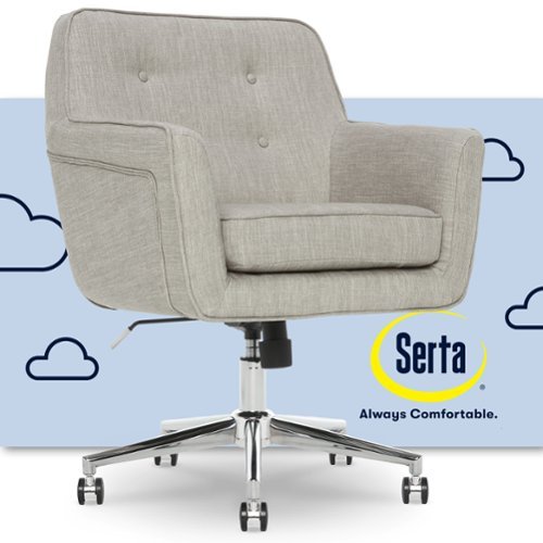 Serta - Ashland Memory Foam & Twill Fabric Home Office Chair - Lure Light Gray