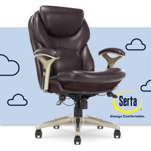 Serta - Upholstered Back in Motion Health & Wellness Manager Office Chair - Bonded Leather - Chestnut Brown