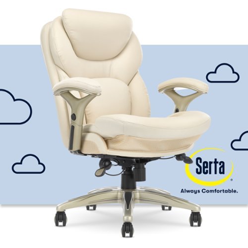 Serta - Upholstered Back in Motion Health & Wellness Manager Office Chair - Bonded Leather - Ivory