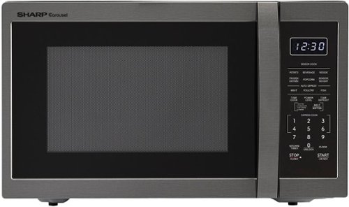 Sharp - 1.4 cu. ft. 1100W Countertop Microwave - Black Stainless - Black Stainless Steel