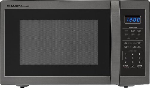 Sharp - Carousel 1.4 Cu. Ft. Mid-Size Microwave - Black Stainless Steel