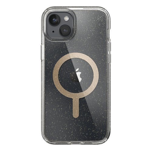 Speck - Presidio Lux Case with MagSafe for Apple iPhone 15 Plus/14 Plus - Clear/Gold Glitter