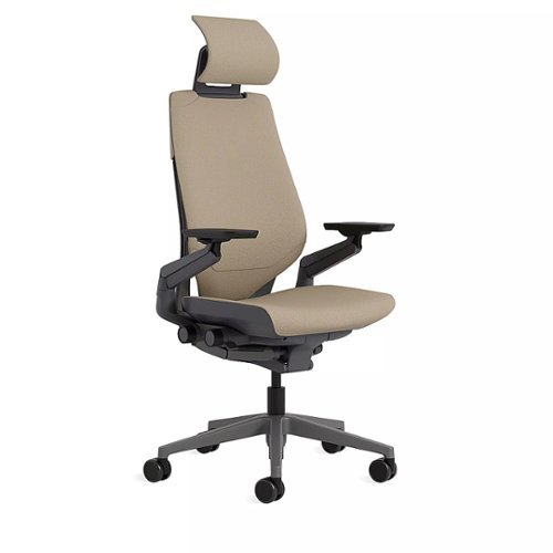 Steelcase - Gesture Wrapped Back Office/Gaming Chair with Headrest - Oatmeal