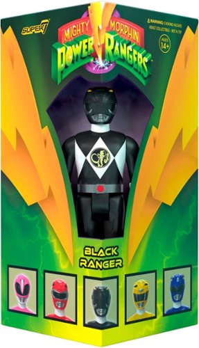 Super7 - ReAction 3.75 in Plastic Mighty Morphin Power Rangers - Black Ranger - Multicolor